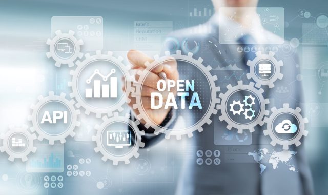 Open data database integration api internet technology concept